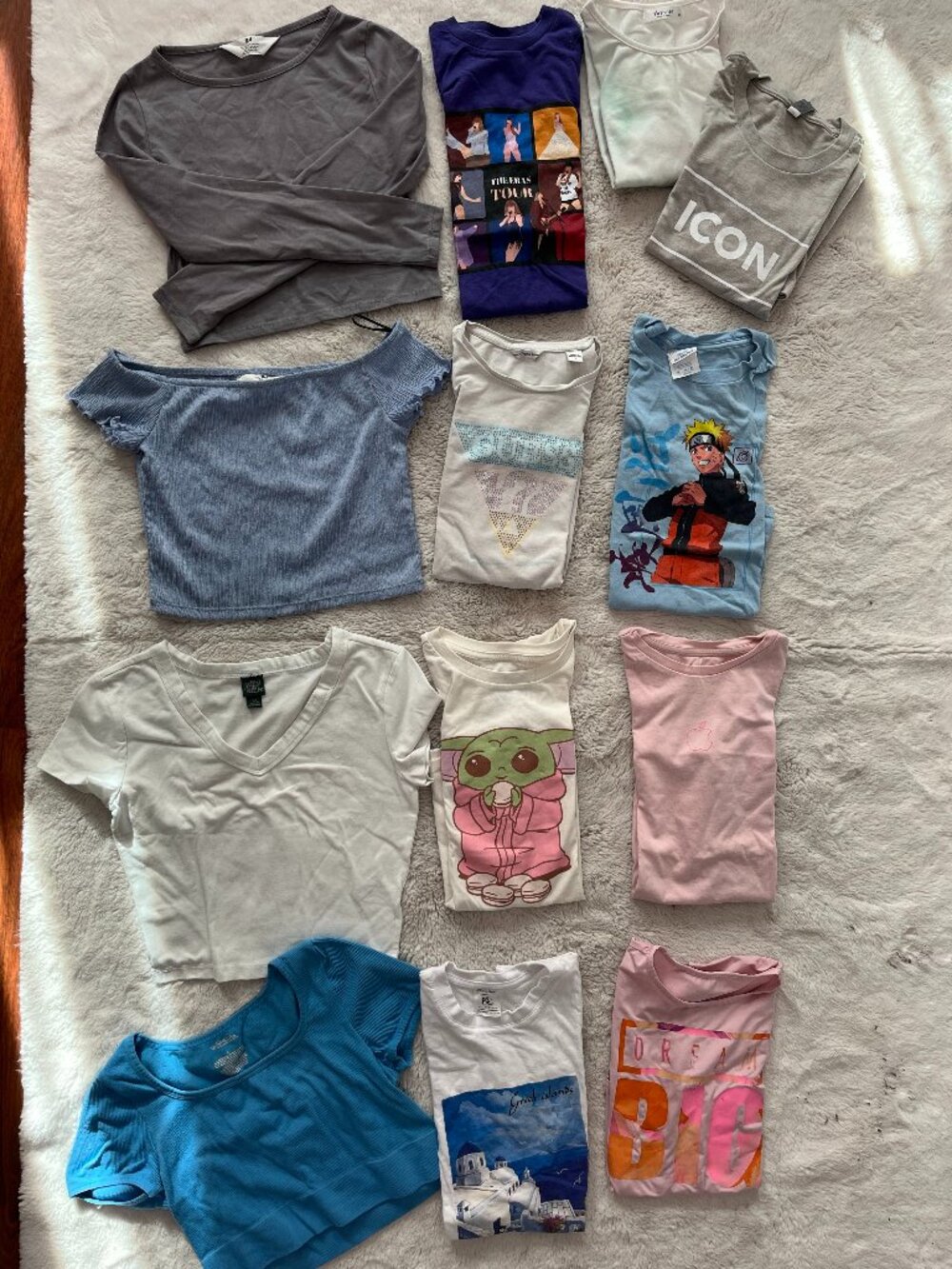 Bundle of 13 H&M-Guess-Apple Mixed Short Sleeve Tees and Tops | size 10-12 girl